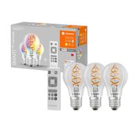 Ledvance Smart+ LED Starter Kit 3 X A60 Bulbs 4,5W =3 0W E27 Clear RGBW Dimmable