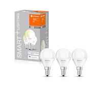 LEDVANCE Smart LEDLamp with WiFi Technology, Base: E14, Di mmable, Warm White (2700K), Replaces Incandescent Lamps with 40 W, SMART+ WiFi MINI Bulb Di mmable, Pack Of 3