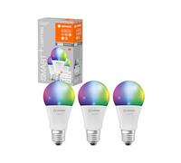 LEDVANCE Smart LEDLamp with WiFi Technology, Base: E27, Di mmable, Tunable White (2700-6500K), RGB Colors Changeable, Replaces Incandescent Lamps with 60 W, SMART+ WiFi Classic Multicolour, Pack Of 3