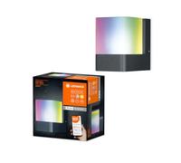 LEDVANCE Smart LEDOutdoor Luminaire for The Wall with WiFi Technology for Outside, RGB Colors Changeable, Made of Dark Gray Aluminum, Compatible with Google and Alexa, Smart+ WiFi Cube Wall