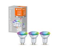 LEDVANCE Smart LED Reflector Lamp with WiFi Technology, GU10 Base, Light Color Changable (2700-6500K), RGB Colors Changable, Dimmable, Replaces 32W Reflector Bulbs, SMART+ WiFi SPOT RGBW, Pack of 3