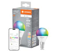 LEDVANCE Smart+ Matter LED lamp, Compatible with Google, Alexa, Apple, White Frosted Look, 4.9W, 470lm, E14 Base, Color Light, White Light, app or Voice Control, Life of up to 20,000 Hours