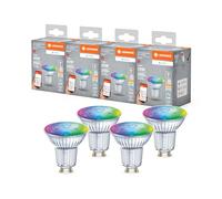 LEDVANCE Smart+ Matter LED Reflector lamp, Compatible with Google, Alexa, Apple, Glass, 4.9W, 350lm, GU10, Color Light & White Light, app or Voice Control, Life of up to 20,000 Hours, 4-Pack