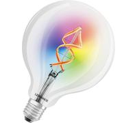 LEDVANCE Smart LED lamp with WiFi technology, E27, RGB colors changeable, globe shape, colored filament as mood light, replacement for conventional 30W light bulbs, controllable with Alexa, 1 er