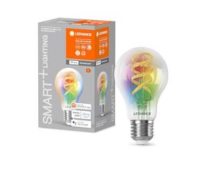 LEDVANCE SMART+ WiFi LED lamp, White Glass, 4.8W, 470lm, Classic Bulb Shape with E27 Base, Adjustable Color Light & White Light, dimmable, app or Voice Control, Long Life