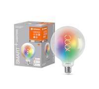 LEDVANCE SMART+ WiFi LED lamp, White Glass, 4.8W, 470lm, Globe Shape with 125mm Diameter & E27 Base, Adjustable Color & White Light, dimmable, app or Voice Control, Long Life