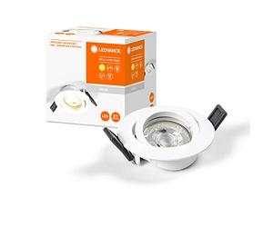 LEDVANCE Spotlight: for Ceiling, Recess Downlight TWISTLOCK GU10 / 4.30 W, 220…240 V, Beam Angle: 36, Warm White, 2700 K, Body Material: Aluminum, IP20, Pack of 1