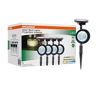 LEDVANCE Sylvania 13" Solar Spike Light with Daylight Sensor, LED, 5 Lumens, 3000K, Warm White, Black Finish - 4 Pack (62217)