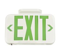 LEDVANCE Value Class LED Exit Sign, White Thermoplastic Housing, Red & Green Letters, 1.2W, 6500K, Self-Diagnostic, 120/277V, Universal J-Box Mounting, Damp Rated - 1 Pack (66072)