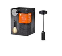 LEDVANCE Vintage 1906 Pendant Light Round E27, Black, Max. 25W (Led 15W), E27 Base, Round Canopy, Indoor Pendant Light, Combined with 1906 Vintage Lamps, Combined with Smart Lamps