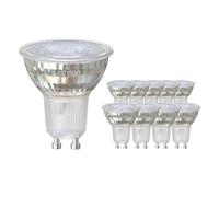 Ledvion 10 Pack GU10 LED Spots 5W 4000K 345 Lumen Full Glass | Adjust the brightness to suit relaxing, practical or everyday lighting needs.