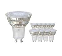 Ledvion - 10X GU10 LED Bulbs, 5W, 4000K, 345 Lumens, Full Glass, Lighting