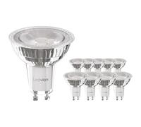 Ledvion - 10X GU10 LED Bulbs, 5W, 6500K, 345 Lumens, Full Glass, Lighting