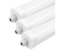 Ledvion - 3X LED Batten, 150CM, 48W, 6500K, IP65, LED, Linkable, Bright White Light