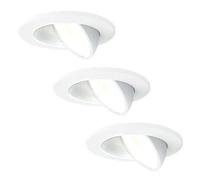 Ledvion - 3X LED Downlight, White, Dimmable, 5W, IP65, CCT, COB, Ø75mm, 5 Year Guarantee