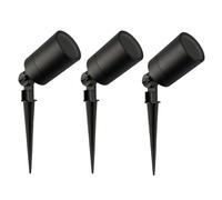 Ledvion - 3X LED Spike Spotlight, GU10 Fitting, Black, 5W, IP65, Incl. Quick Connector