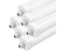Ledvion - 6X LED Batten, 150CM, 48W, 6500K, IP65, LED, Linkable, Bright White Light