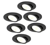 Ledvion - 6X LED Downlight, Black, Dimmable, 7W, IP65, CCT, COB, Ø90mm, 5 Year Guarantee