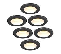 Ledvion - 6X LED Recessed Spotlights, Black, 4W, CCT 2200K-4000K, Ø55mm, Stainless Steel, IP65, Dimmable