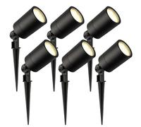 Ledvion - 6X LED Spike Spotlights, 2700K, Black, 5W, IP65, Incl. Quick Connector