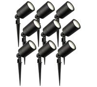 Ledvion 9 Pack Garden LED Lights IP65 3W 4000K GU10 dimmable | For garden patio driveway paths borders and decorative outdoor lighting