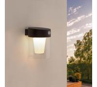 Ledvion - LED Solar Wall Lamp WhiteMotion Sensor, Black, IP44, Solar Energy, 0.5W, 3000K,