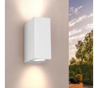 Ledvion - LED Wall Light, 3W, 2700K, Cube & White, GU10 Spot, IP54, Up & Down Light, Outdoor Lamp