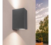 Ledvion - LED Wall Light Anthracite & Cube, GU10 Spot, IP54, Up & Down Light, Outdoor Lamp, Outdoor Lighting, Garden Lighting, Facade Lighting
