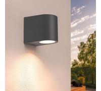 Ledvion - LED Wall Light Dimmable, 5W, 2700K, IP54, Anthracite & Round, GU10 Spot