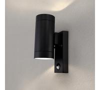 Ledvion - LED Wall Light, Incl. Motion Sensor, GU10 Socket, IP54, Black & Up & Down Light, Outdoor Lamp, Garden Lighting