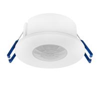 Ledvion Flush-Mounted Motion Sensor with Twilight Switch, Ceiling Mounting, IP65, Light Control 360°, Working Area 8 m Range, Built-in Light Sensor, White