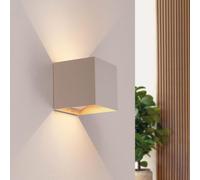 Ledvion - Rechargeable USB Wall Light Beige with Motion Sensor, Wireless LED Wall Lamp, 2700K Warm White, 170LM, 4400mAh Battery, IP44 Outdoor Indoor Up Down Light for Garden, Hallway & Bathroom