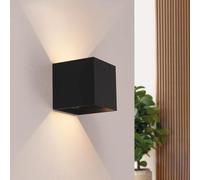 Ledvion - Rechargeable USB Wall Light Black with Motion Sensor, Wireless LED Wall Lamp, 2700K Warm White, 170LM, 4400mAh Battery, IP44 Outdoor Indoor Up Down Light for Garden, Hallway & Bathroom