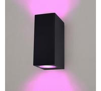Ledvion - Smart LED Wall Light Cube, RGBWW, IP54, Black, Indoor/Outdoor, Outdoor Lamp, Garden Lighting