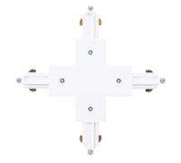 Ledvion Track Light Connector X Shape gu10 1 phase white | For clean connection or power feed when expanding indoor lighting