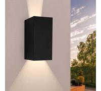 Ledvion - Wall Lamp, Outdoor Lamp, Outdoor Lighting, Indoor Wall Lamp, Garden Lighting, LED Lamp, Cube, Black Lamp, 3000K, 7W, IP54
