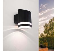 Ledvion - Wall Lamp, Outdoor Lamp, Outdoor Lighting, Solar Garden Lighting, LED Lamp, Mood Light, Elara, 3000K, IP44, Black Lamp