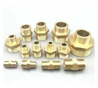 LEDVXFSVY 1PC 1/4" 3/8" 1/2" 5/8" 3/4" 1" 1.2" 1.5" 2" BSP Male-Male Brass Hex Equal Reducer Pipe Fitting Pressure gauge(Type 10)