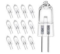 LedWekei G4 Halogen Bulbs,6v 10w Bulb 2 Pin Clear Capsule Lamp Bulb,Dimmable 2700K Warm White Light Bulbs (12 Pack)