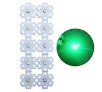LedWekei Led Chip Bulb, 3V 3W Green High Power Led Beads,LED Module Pixels Green Light Little LEDs Lampon Aluminum Heat Sink PCB BoardLed Bulb Cob for Pinspot Light Floodlight(Pack of 10)