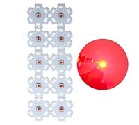 LedWekei Led Chip Bulb,3V 3W Red High Power Led Beads,LED Module Pixels Red Light Little LEDs Lampon Aluminum Heat Sink PCB BoardLed Bulb Cob for Pinspot Light Floodlight (Pack of 10)