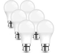LEDYA Bayonet Light Bulbs 60W Equivalent, 9W 806LM B22 LED Bulb Warm White 2700K, BC A60 GLS Energy Saving Lightbulbs, Non-dimmable, Pack of 6