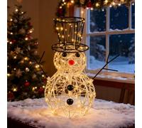 LEDYA Christmas Snowman Light Decoration, 400 LED Warm White, 31CM/1.02FT Indoor/Outdoor Christmas Decoration with Timer, Mains Powered, Ideal for Bedroom, Garden, Party