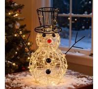 LEDYA Christmas Snowman Light Decoration, 400 LED Warm White, 31CM Indoor Outdoor Christmas Decoration with Timer, Mains Powered, Ideal for Bedroom, Garden, Party