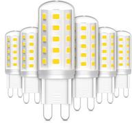 LEDYA G9 LED Bulbs Cool White, 3W, 380LM, 6000K, Equivalent to 30W-40W Halogen, Not Dimmable for Lighting Decor, Chandelier, Pack of 6