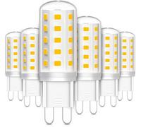LEDYA G9 LED Bulbs Warm White 6-Pack, 3W, 2700K, 380LM, Equivalent to 30W Halogen Energy Saving, High CRI>80, 360° Beam Angle, 220-240V No Flicker, Non-Dimmable for Lighting Decor, Crystal Chandelier