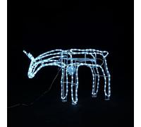 LEDYA Reindeer Christmas Light Decoration - 53cm Outdoor/Indoor LED Reindeer Figure with Cold White Lights, Sturdy Metal Frame, Mains Powered, Festive Garden or Lawn Display for Winter Season