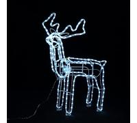 LEDYA Standing Reindeer Christmas Light Decoration - 89cm Cold White LED Reindeer Figure, Freestanding Outdoor/Indoor Display with Durable Metal Frame, Mains Powered for Festive Garden or Porch Décor
