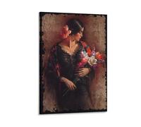Lee Bogle-Las Flores-People And Portraits Painting Wall Art Picture Painting Poster Canvas Print Posters Artworks Room Decor 24x36