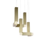 Lee Broom Vesper Duo Pendant With Rosette Brushed Gold
